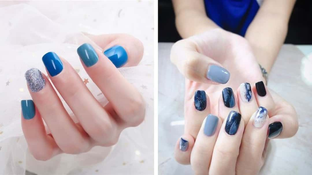 Mẫu nail xanh da trời đầy cuốn hút