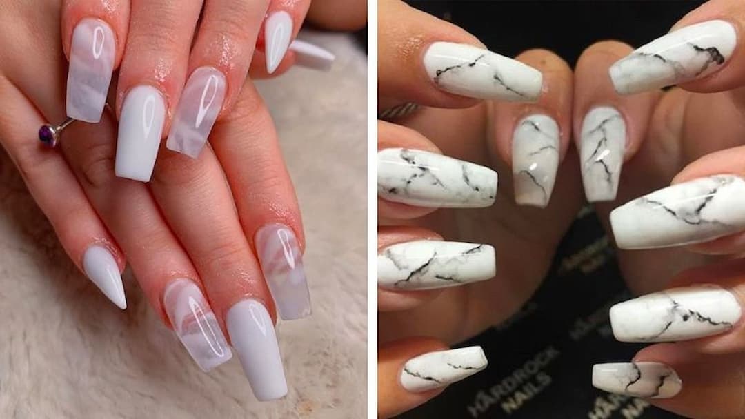 Mẫu nail nước gạo vân đá