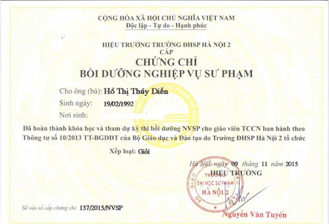 Quy định về chứng chỉ bồi dưỡng